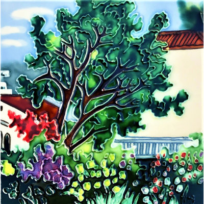 8 in. x 8 in. Hand Painted Ceramic / Porcelain Decorative Accent