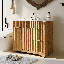 Meuble-lavabo cannelé avec lavabo en céramique avec tiroirs et armoire de rangement-1381478682