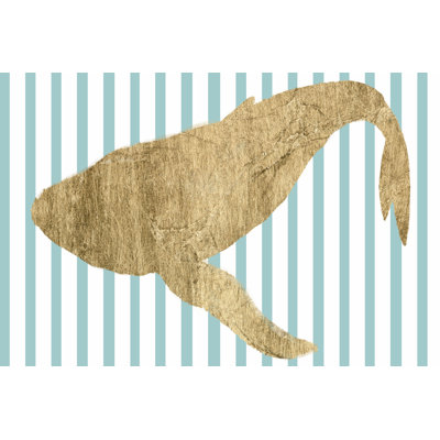 Pin Stripe Whale II by Studio W - Wrapped Canvas Print