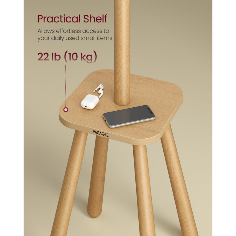 Rubber Freestanding 8 - Hook Coat Rack, Beige
