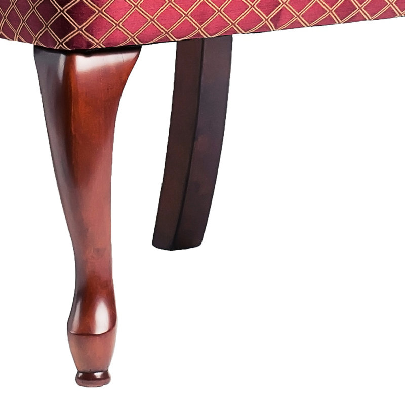 Chaise avec accoudoirs à dossier haut en bois massif rouge et coussin en mousse confortable de qualité supérieure