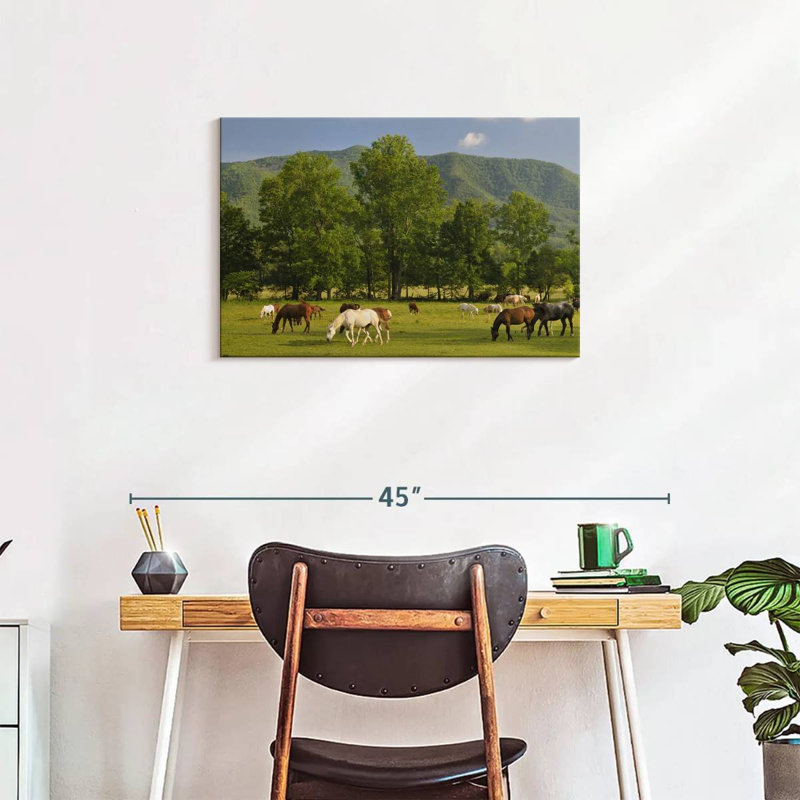 Brampt Cades Cove Horses, 20" H x 30" W