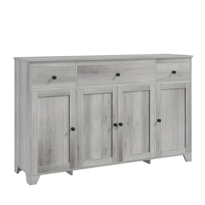 Modern 55" Sideboard – 3 Drawers, 4 Doors, Adjustable Storage Console