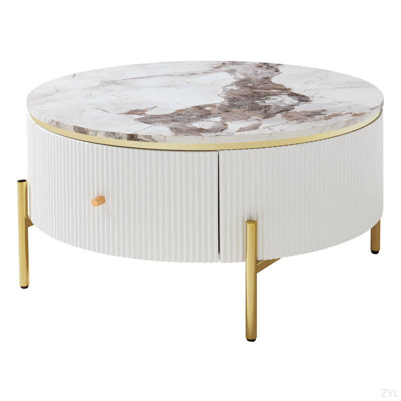 Table basse moderne avec 2 grands tiroirs de rangement Modern (31,5 po)