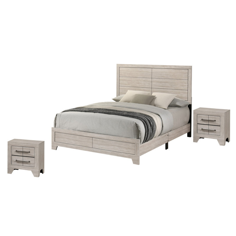 Ensemble de chambre à coucher avec lit à panneaux Deegan, Reine