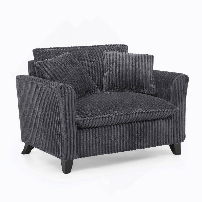 Fauteuil Lazy, fauteuil confortable pour une personne, avec dossier et coussin de siège moelleux, avec accoudoirs des deux côtés, convenant au salon et à la chambre à coucher - gris