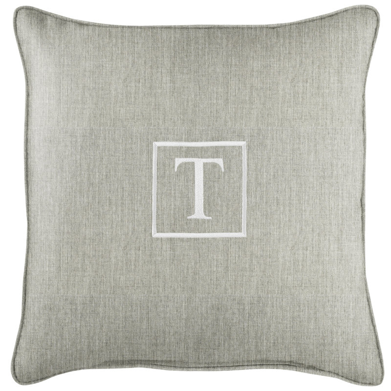 Kettil Embroidered Sunbrella® Outdoor Throw Pillow, Granite Gray, T