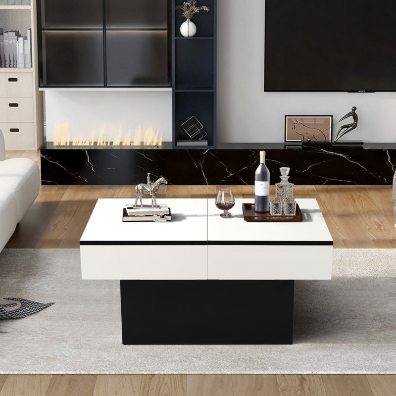 Modo Single Coffee Table, White, Black