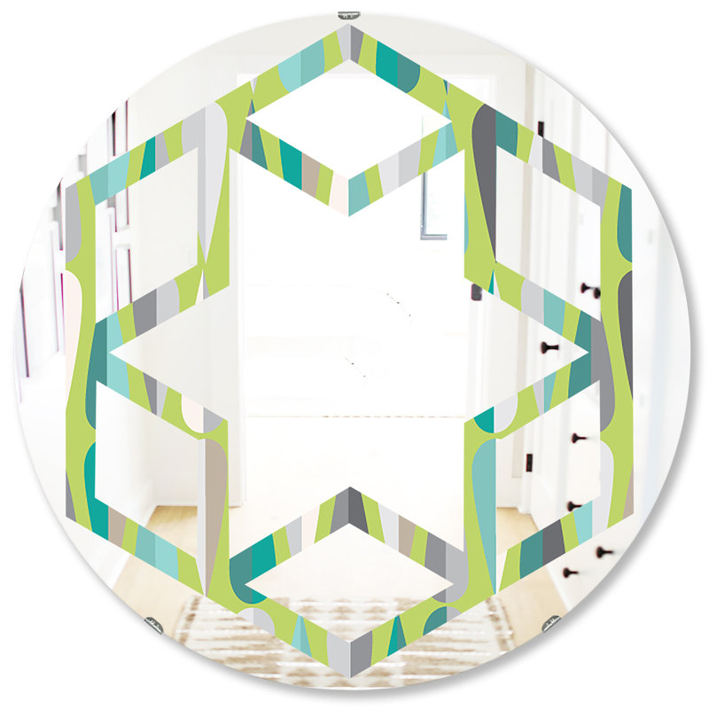 Miroir mural Hexagon Star Luxury Drops II, H 31,5 po x l 31,5 po, Gouttes hexagonales abstraites
