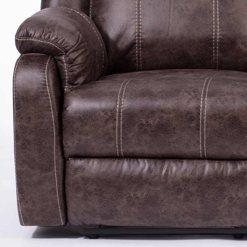 Sotomayor 82'' Faux Leather Reclining Sofa, Brown Faux Leather