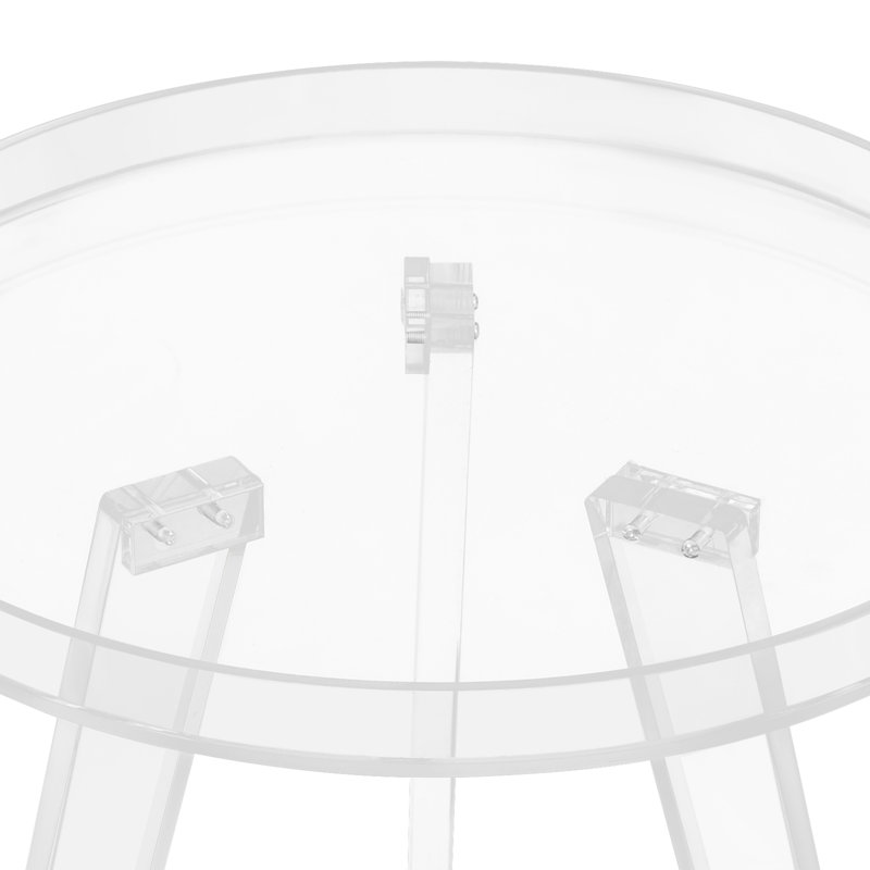 Table d'appoint simple ronde 15,7 po en acrylique transparent