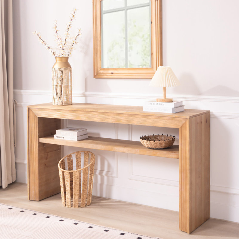 Console rustique avec tablette de rangement