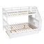 Lit superposé simple avec garde-corps, lit gigogne simple et rangement spacieux - Bois massif blanc pour la chambre à coucher-490116935