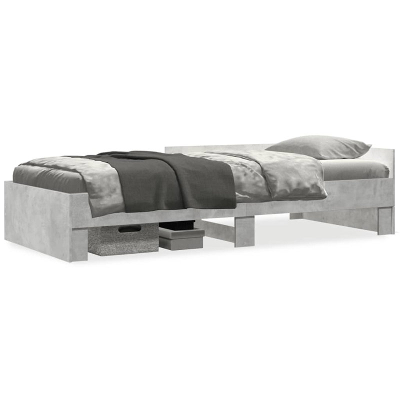 Bed Frame Without Mattress Engineered Wood, European Single (90 x 200 cm), Concrete Grey