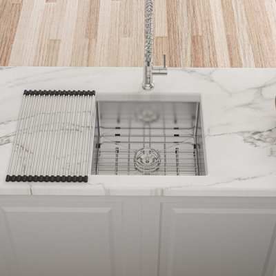 17 Inch Undermount Sink - 17"X19"X10" 16 Gauge Single Bowl Kitchen Sink 10 Inch Deep Bar/Prep Sink Basin