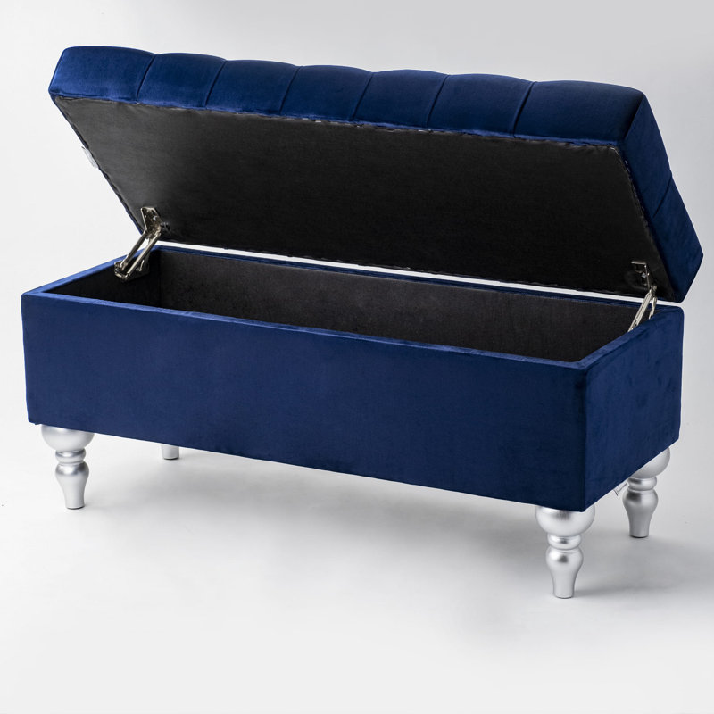 Juliano Velvet Upholstered Storage Bench, 47 cm H x 100 cm W x 30 cm D