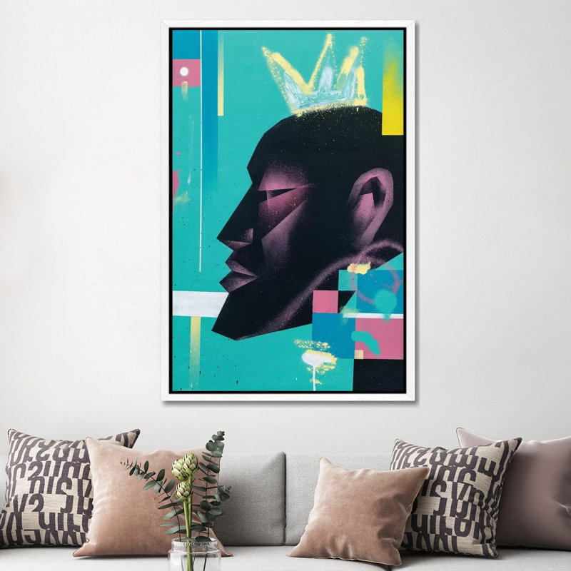 King by VCalvento - Painting on Canvas, White Framed Canvas, 152.5 cm H x 101.5 cm W