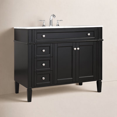 Rivers 40" Carrara Marble Single Bathroom Vanity
