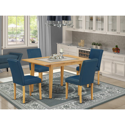 Sigismondo 5 Piece Extendable Solid Wood Dining Set by Winston Porter