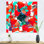 " Red And Turquoise Brush Patterns " Painting Print