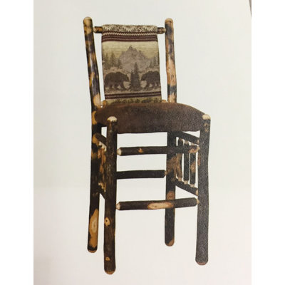 Upholstered Counter Stool with Solid Wood Frame