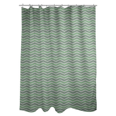 Rideau de douche simple à chevrons ondulés