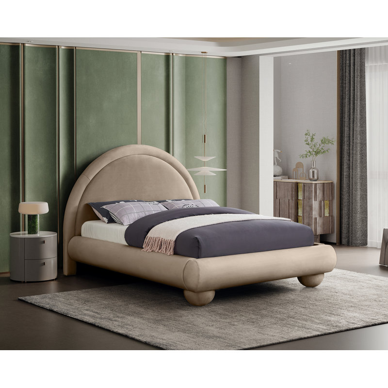 Madrid Velvet Bed, Taupe Velvet, King