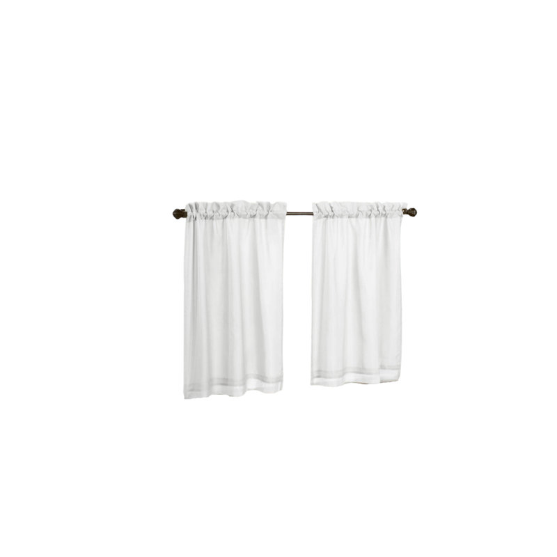 Semi Sheer Curtain Pair, White