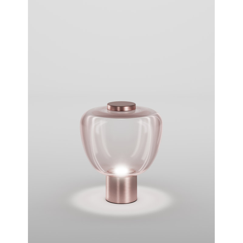 Riflesso LED Table Lamp, 15" H x 13" W x 13" D, Light Amethyst Transparent