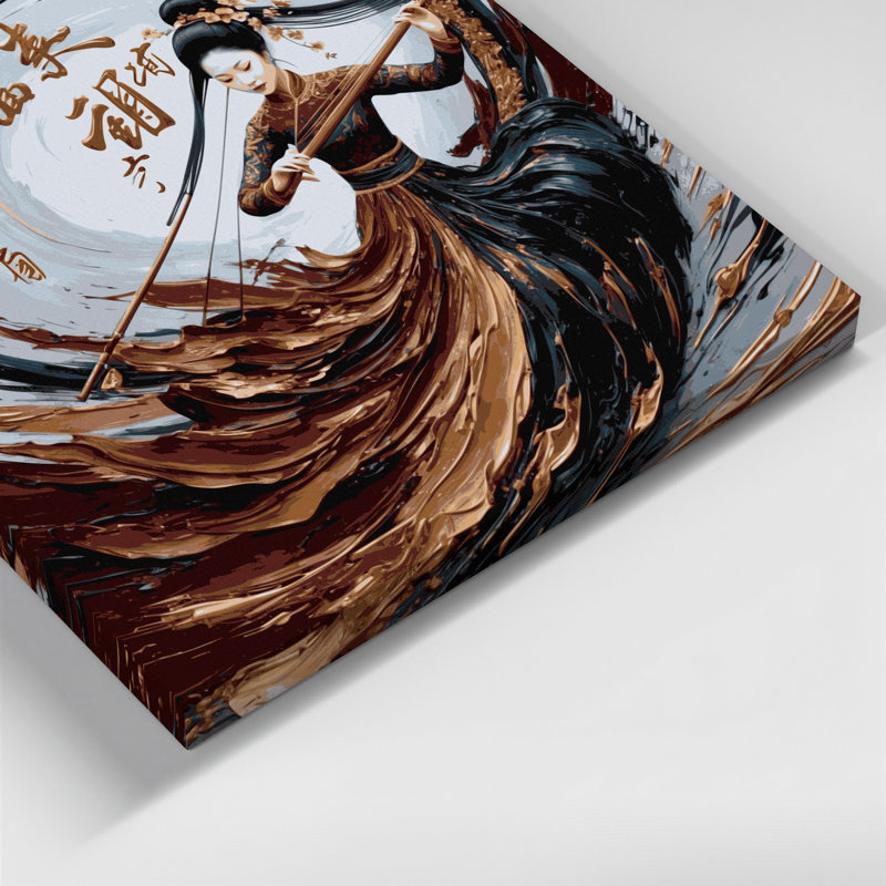 «Music Erhu Grey», art mural sur toile, H 12 po x l 12 po