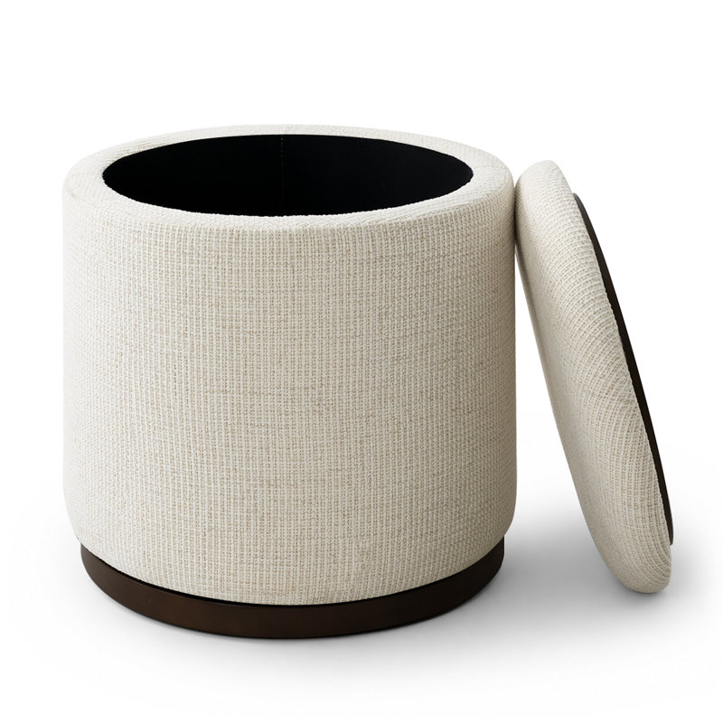 Tabouret de coiffeuse pivotant rembourré de 48 cm avec couvercle de plateau réversible, Beige