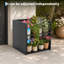 Boîte à fleurs à double épaisseur pour lit de jardin surélevé carré en fer noir-740036464