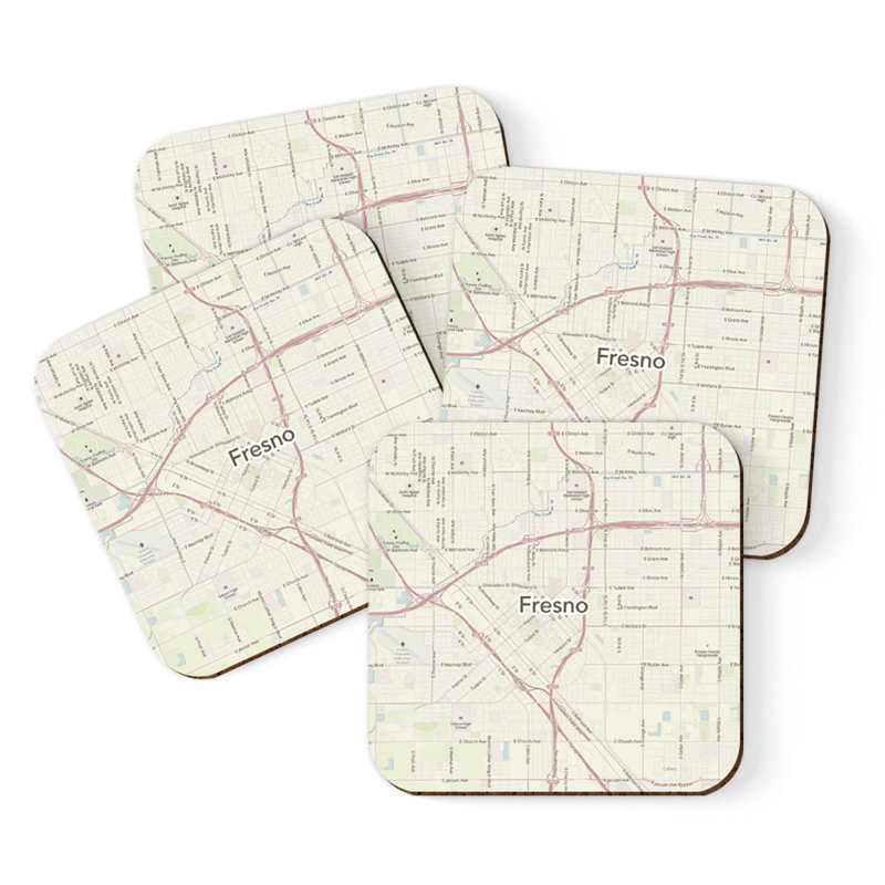 Sous-verre carte des États-Unis, Fresno