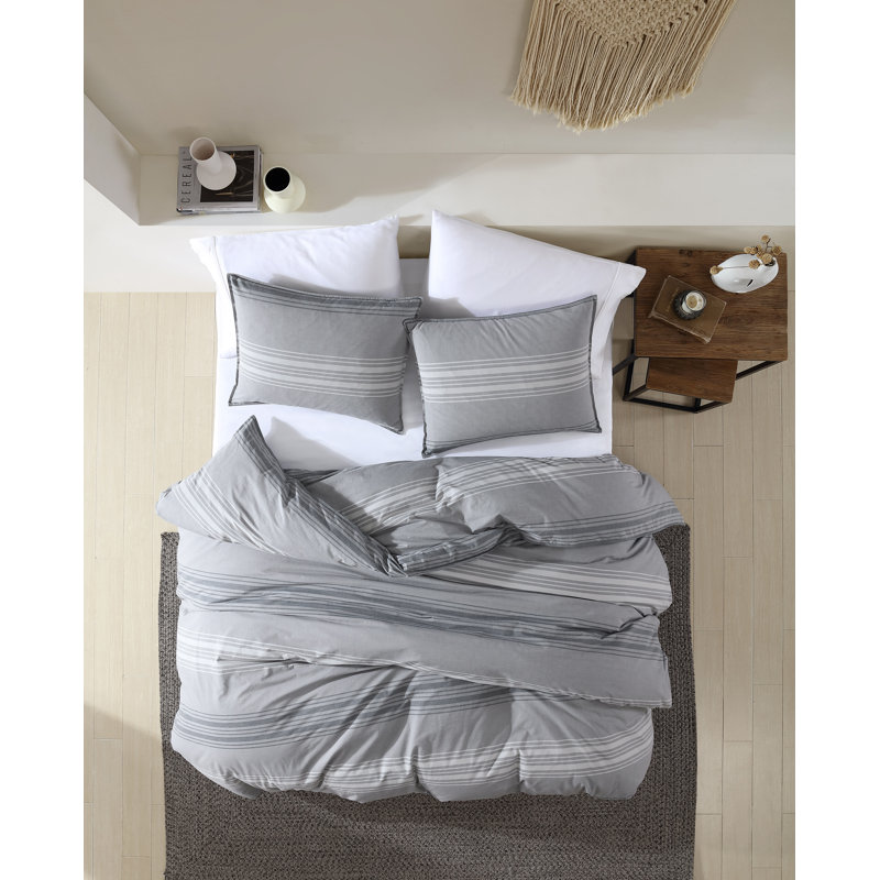 Ensemble d'édredon 100% coton ivoire / blé Nash Collection 3 pièces, Grand édredon + 2 taies décoratives standard