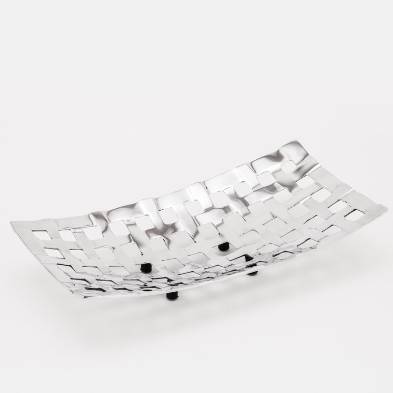 Fashion N You By Horizon Interseas Aluminum Tray, Small (5" H x 15" W)