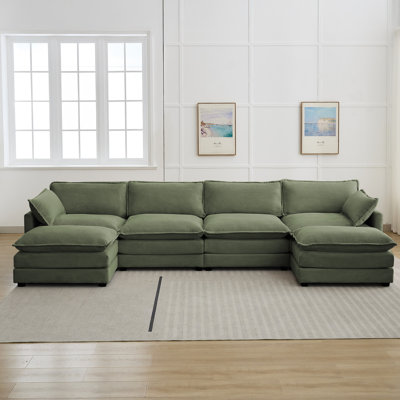 Redenius 6-Piece 148'' Upholstered U-Shape Sectional