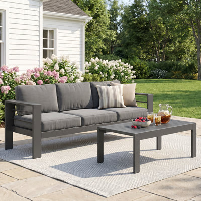 3 Seats Sofa With Patio Coffee Table