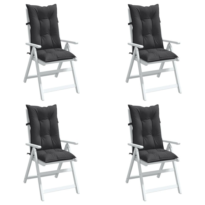 Red Barrel Studio® Highback Chair Cushions 4 Pcs 47.2"X19.7"X2.8" Fabric, Melange Anthracite, 4