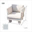 Ensemble de conversation modulaire d'extérieur à grain de bois en aluminium pour 5 personnes avec coussins beige Choi