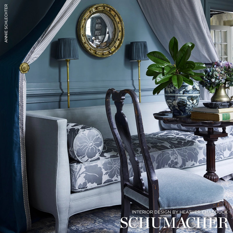 Dandridge Damask Fabric, Palace Slate