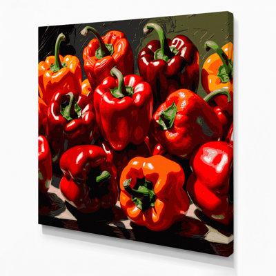 Art mural sur toile poivrons légumes