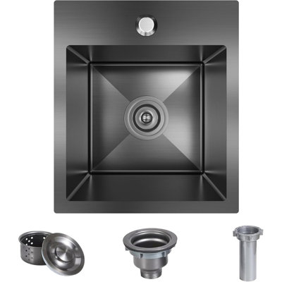13" L x 15" W Drop In 18 Gauge Single Bowl T304 Stainless Steel Kitchen Sink