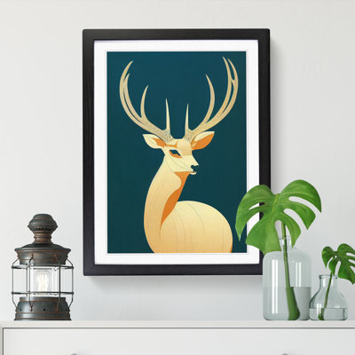 Arisztid Deer Art Deco Style 1 Piece Wall Art