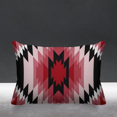 Juan Geometric and Ikat Outdoor Reversible Throw Pillow