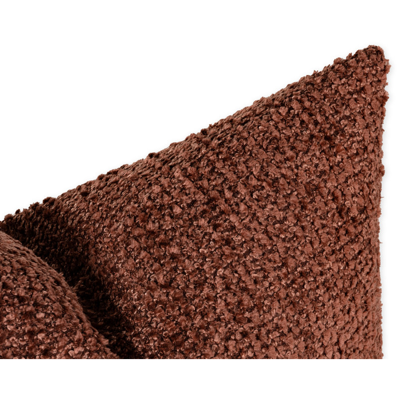 Cozy Chenille Disk Accent Pillow - Textured Sophistication and Comfort, Square 16", Red, Feather