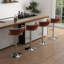 Ensemble de 4 tabourets de bar réglables modernes Ginko, tabourets de comptoir pivotants avec siège rembourré, dossier, repose-pieds et structure en métal pour la cuisine et le bar-2029019284-2018298475