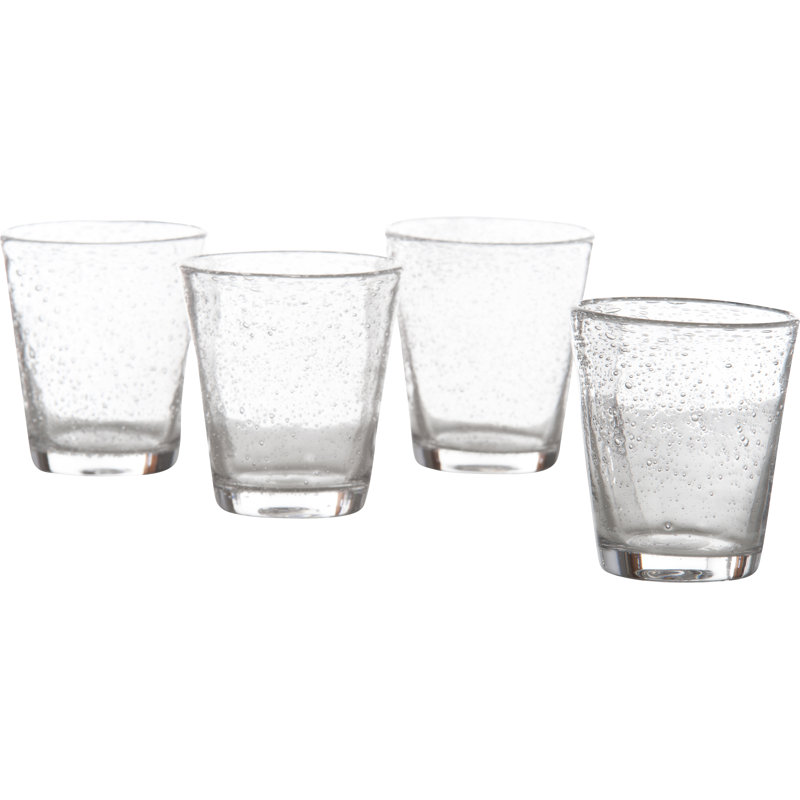 Clear 8oz Handmade Bubble Drinking Glass Set
