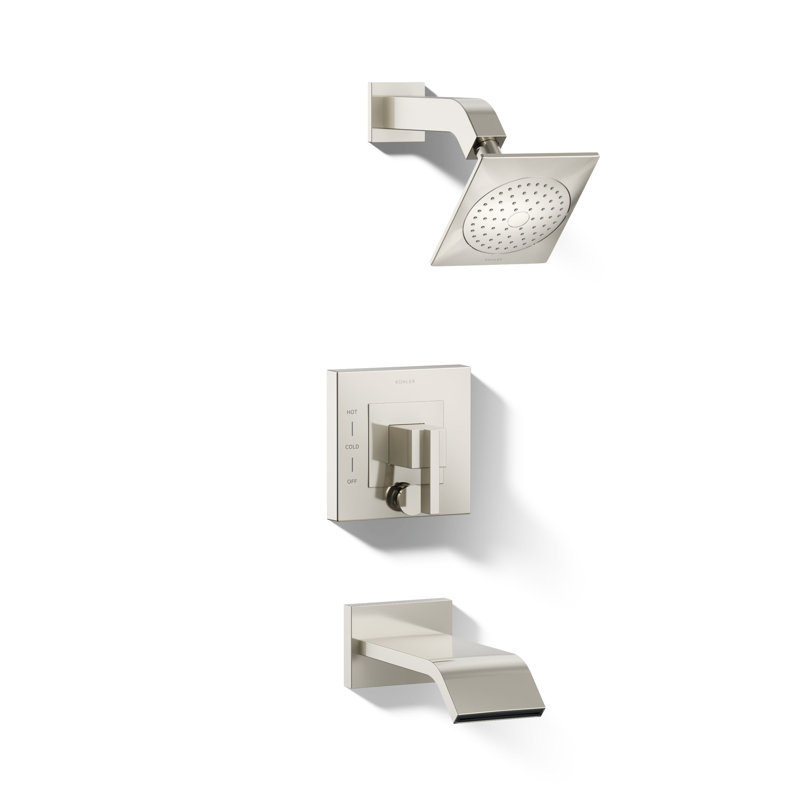 Loure Rite-Temp Bath/Shower Trim Set, Vibrant Polished Nickel