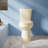 17.5" Round ADA Height Toilet Two Piece Tall Toilet 1.1/1.6 GPF Dual Flush Bone, Map Flush 1000g with Soft Close Seat-110223119
