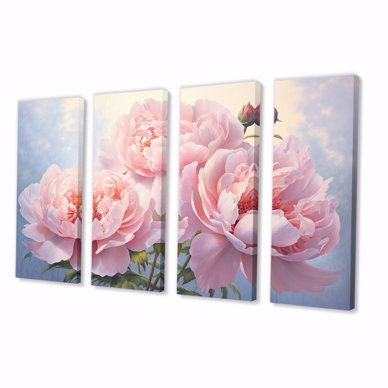 Lakendra - impression sur toile florale - 4 panneaux